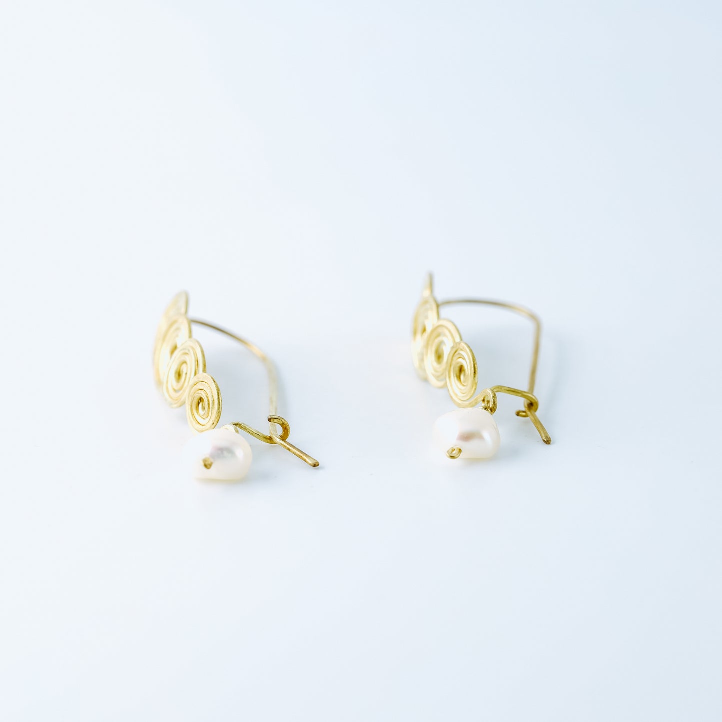 Gold Pearl Earrings • Handmade Fresh Water Pearl Earrings • Gold Dangle Earrings • Pearl Drop Earrings • BYSDMJEWELS