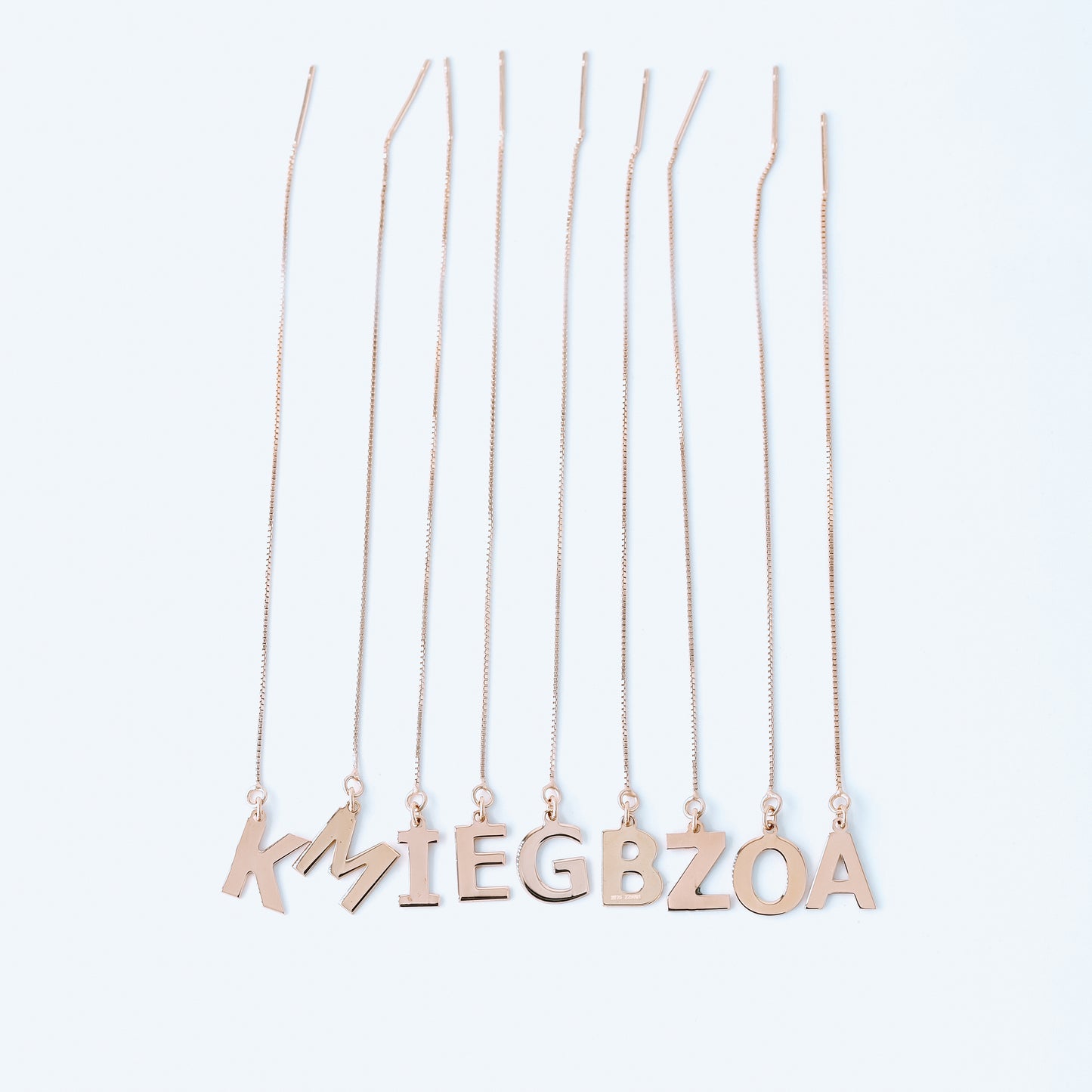 Personalized Letter Threader Earrings • Initial Long Earrings • Alphabet Threader • Second Hole Chain Earring • BYSDMJEWELS
