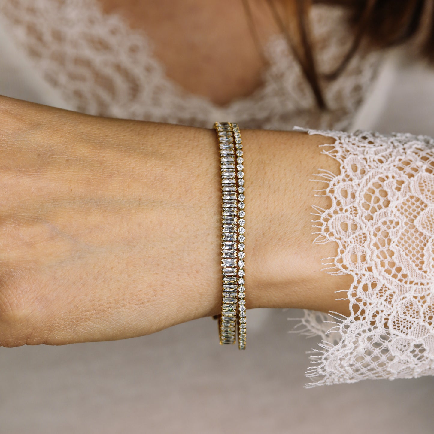 Baguette Tennis Bracelet • Gold Tennis Bracelet • Diamond Bracelet • Dainty Bracelet • Gift for Her • CZ Tennis Bracelet • BYSDMJEWELS