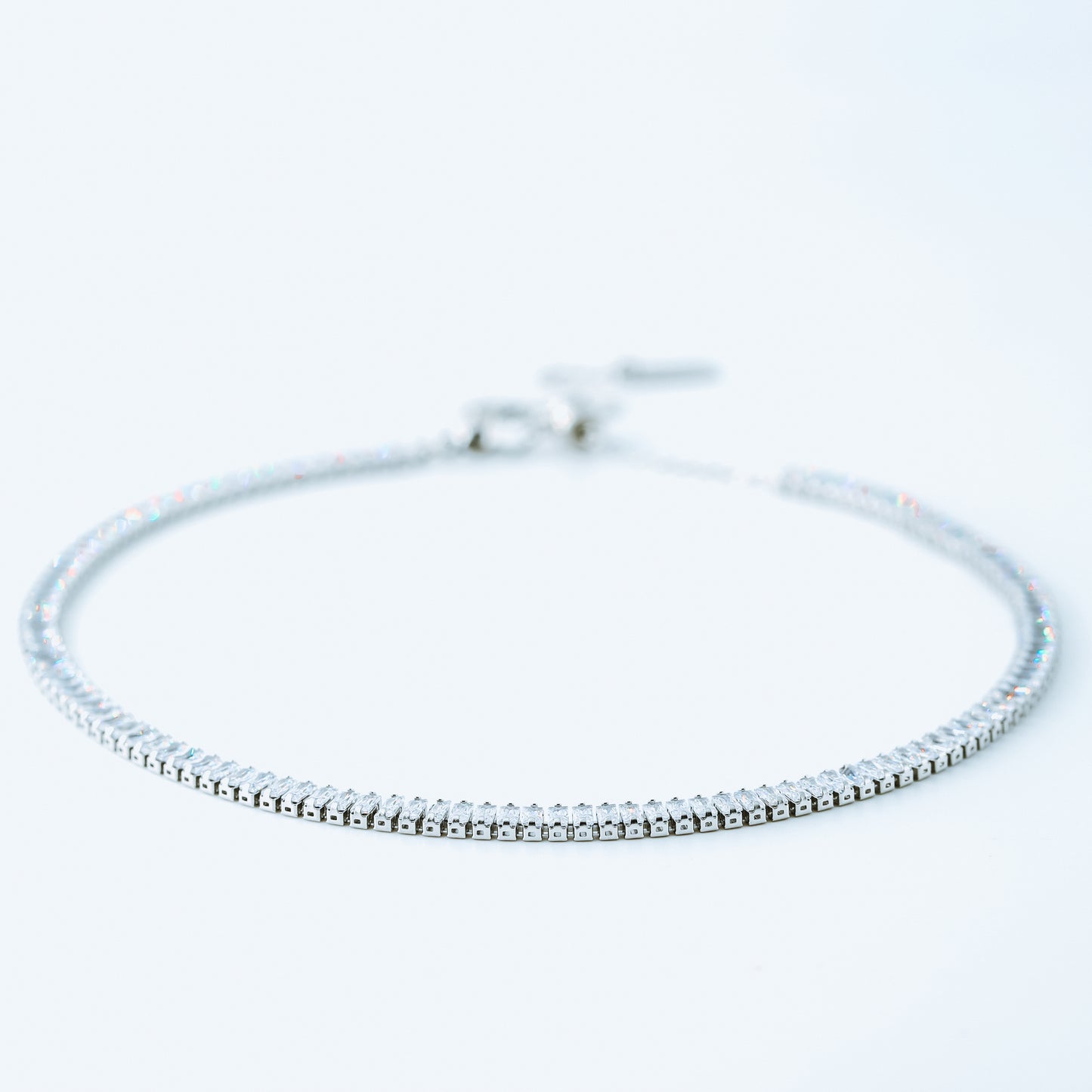Tennis Baguette Necklace • Cubic Zirconia Choker • Diamond Tennis Necklace • Diamond Necklace Gift • Gold Diamond Chain • BYSDMJEWELS