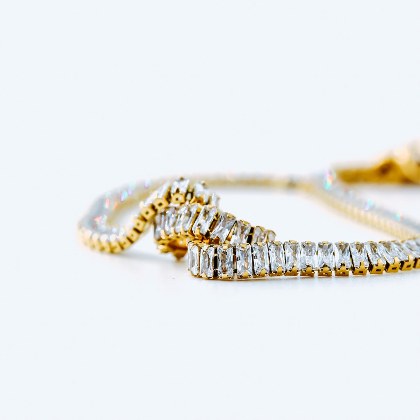 Tennis Baguette Necklace • Cubic Zirconia Choker • Diamond Tennis Necklace • Diamond Necklace Gift • Gold Diamond Chain • BYSDMJEWELS
