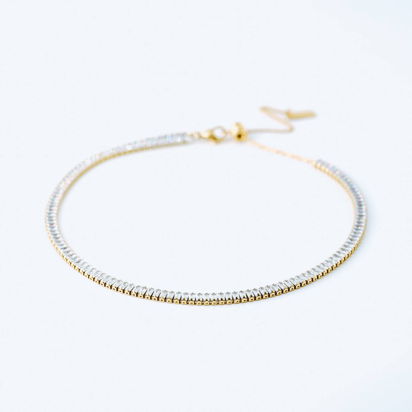 Tennis Baguette Necklace • Cubic Zirconia Choker • Diamond Tennis Necklace • Diamond Necklace Gift • Gold Diamond Chain • BYSDMJEWELS