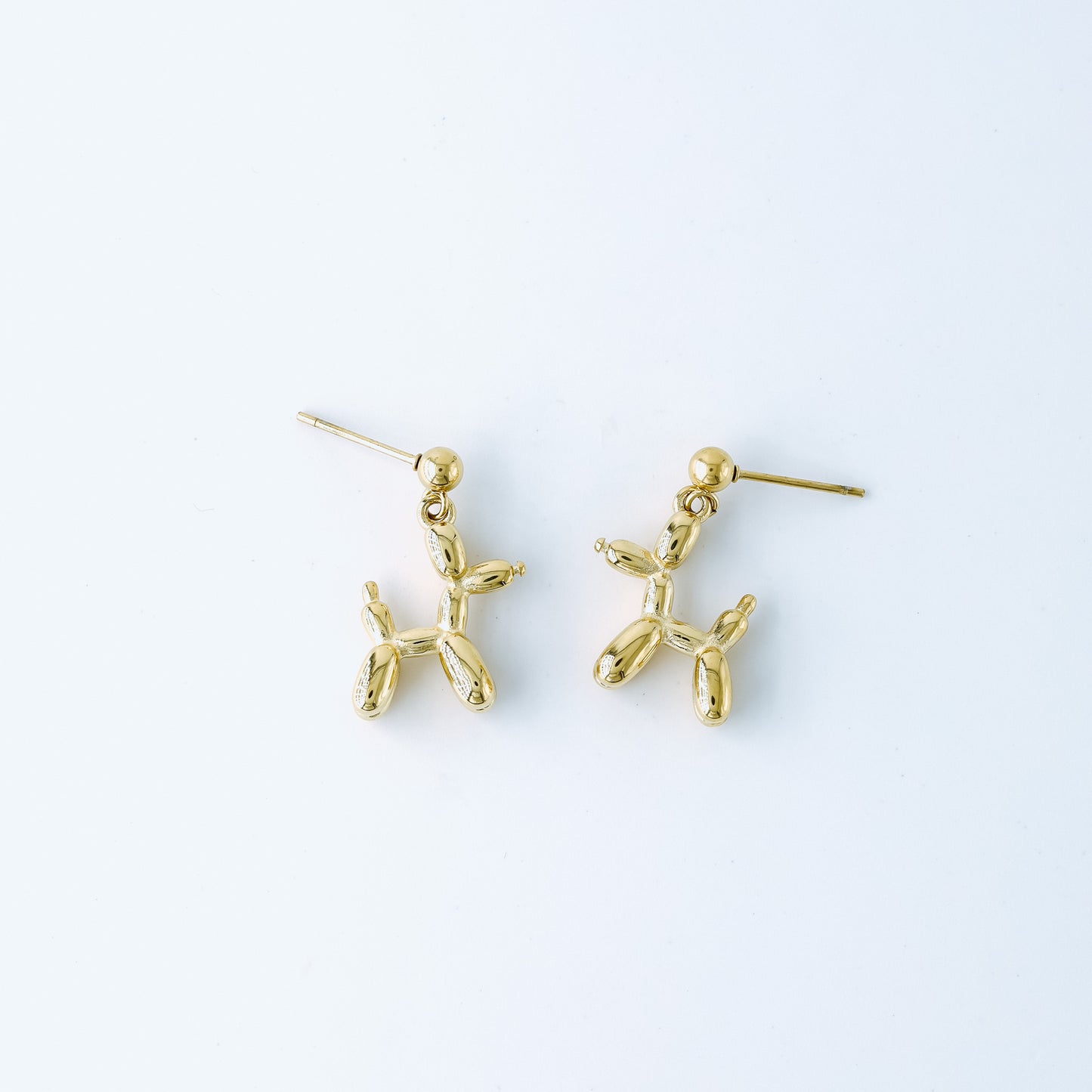 Balloon Dog Studs • Pet Animal Jewelry • Poodle Earrings • Quirky Poodle Dog Earrings Gold, Silver • BYSDMJEWELS
