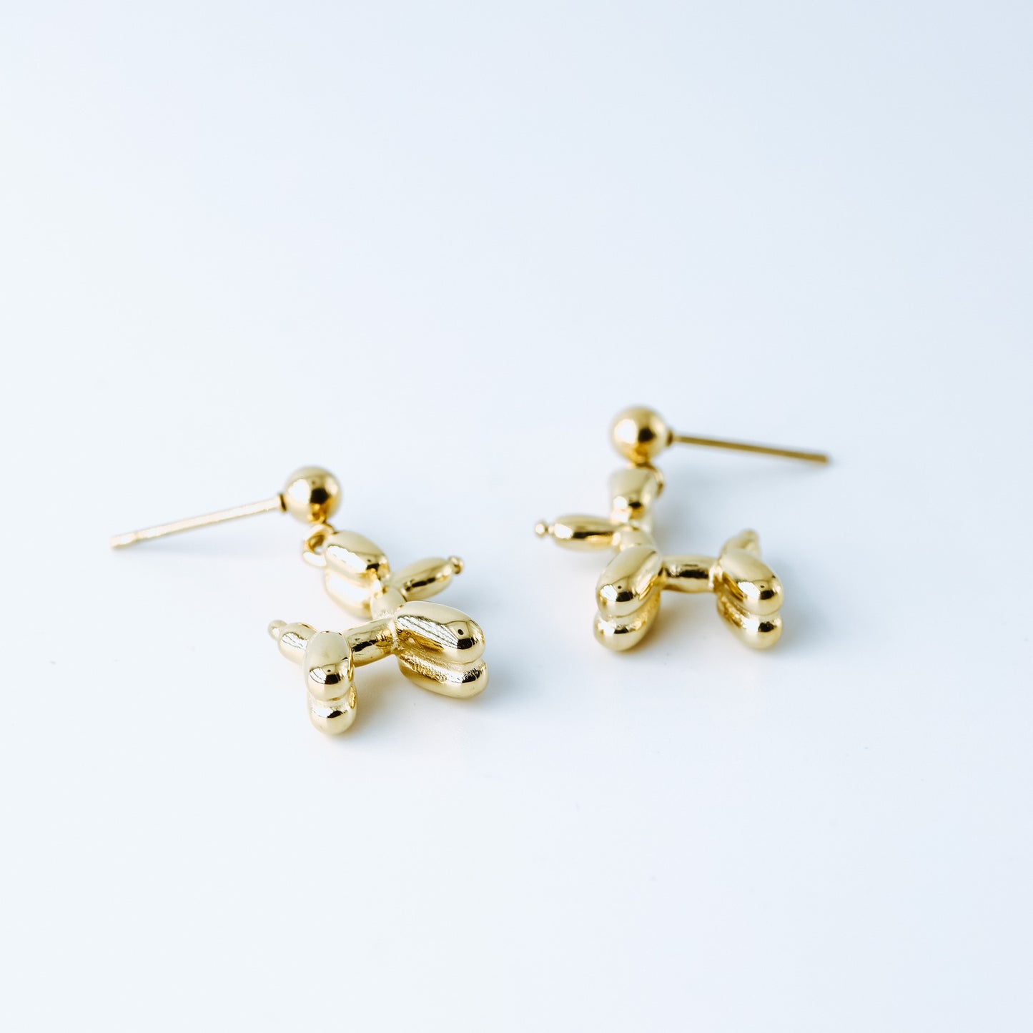 Balloon Dog Studs • Pet Animal Jewelry • Poodle Earrings • Quirky Poodle Dog Earrings Gold, Silver • BYSDMJEWELS