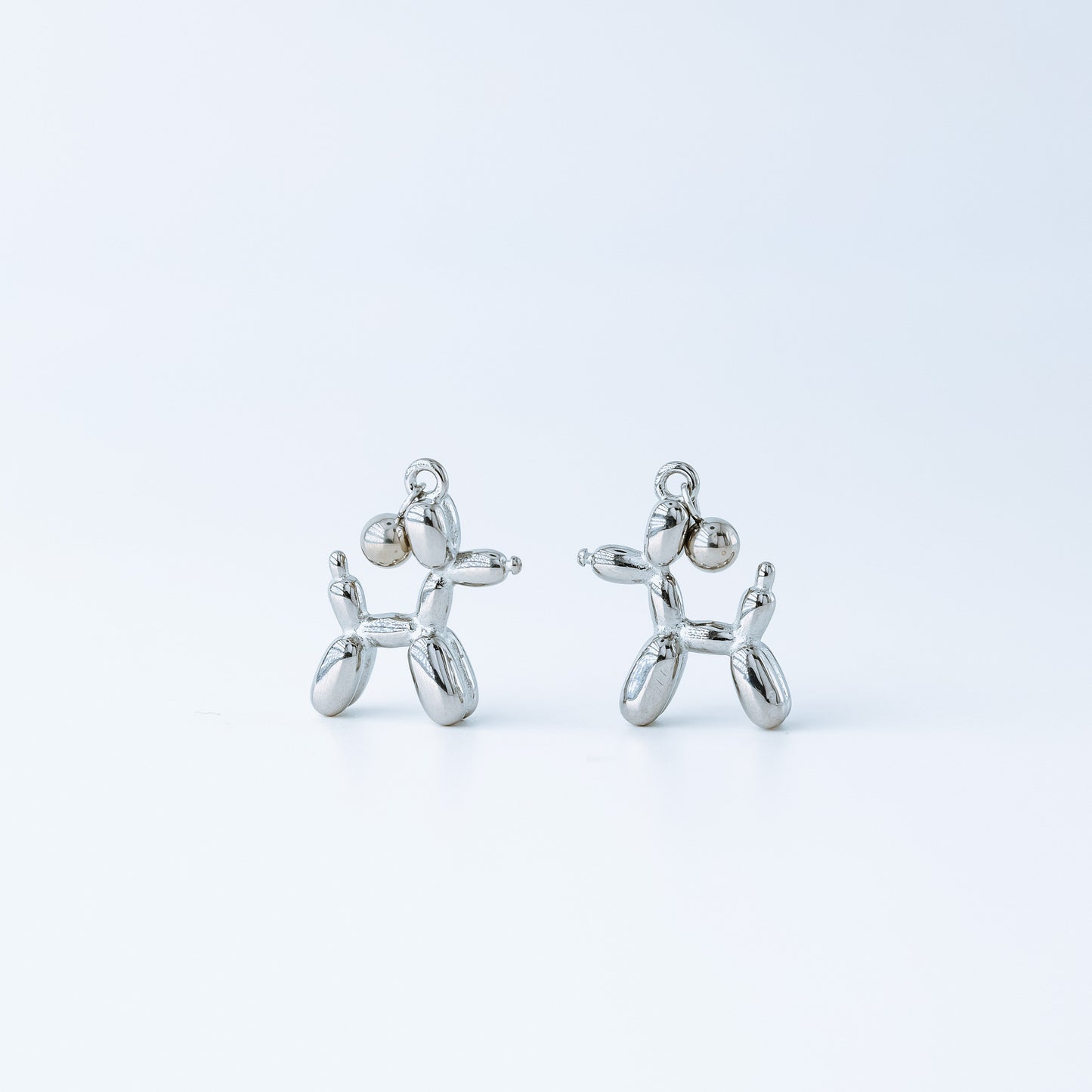 Balloon Dog Studs • Pet Animal Jewelry • Poodle Earrings • Quirky Poodle Dog Earrings Gold, Silver • BYSDMJEWELS