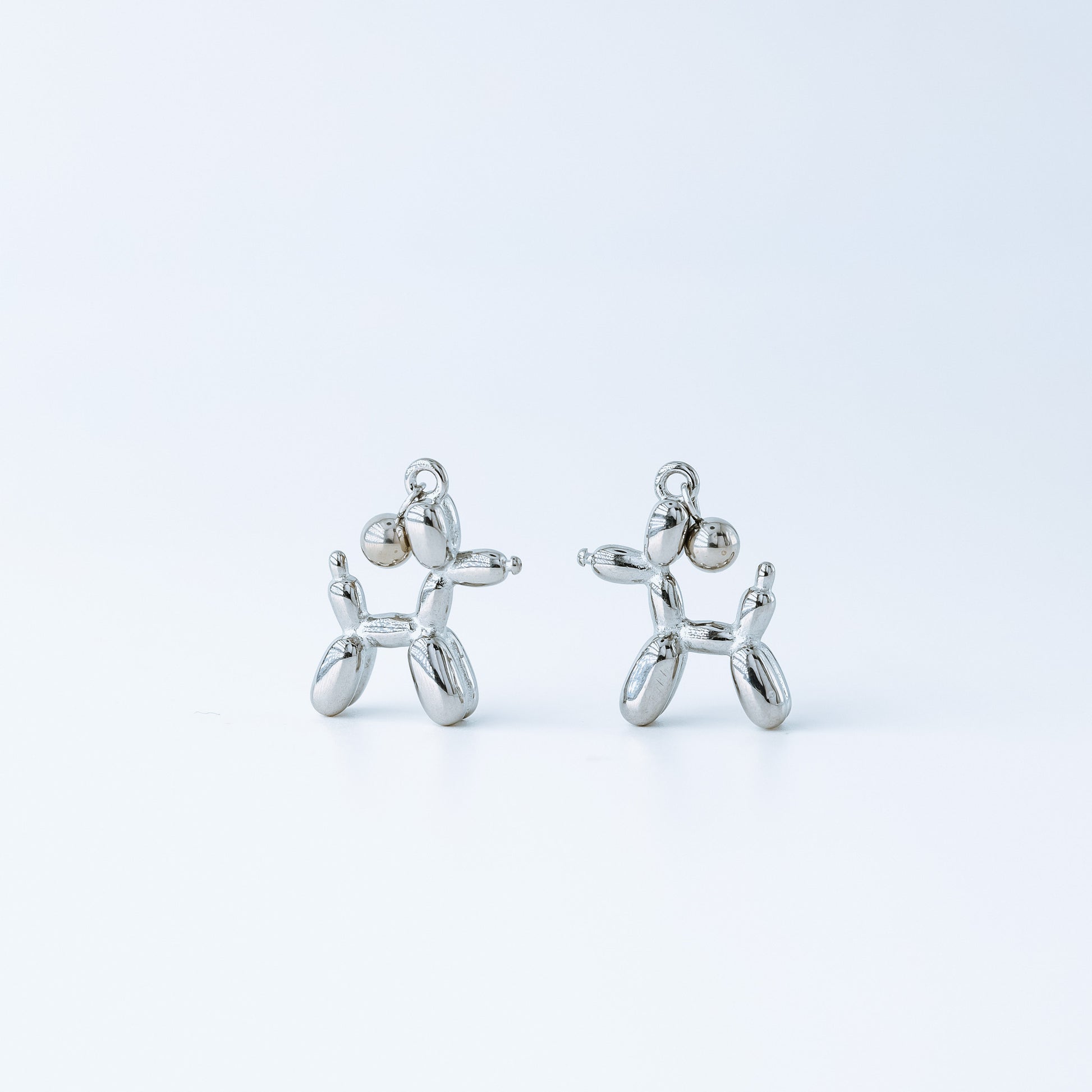 Balloon Dog Studs • Pet Animal Jewelry • Poodle Earrings • Quirky Poodle Dog Earrings Gold, Silver • BYSDMJEWELS