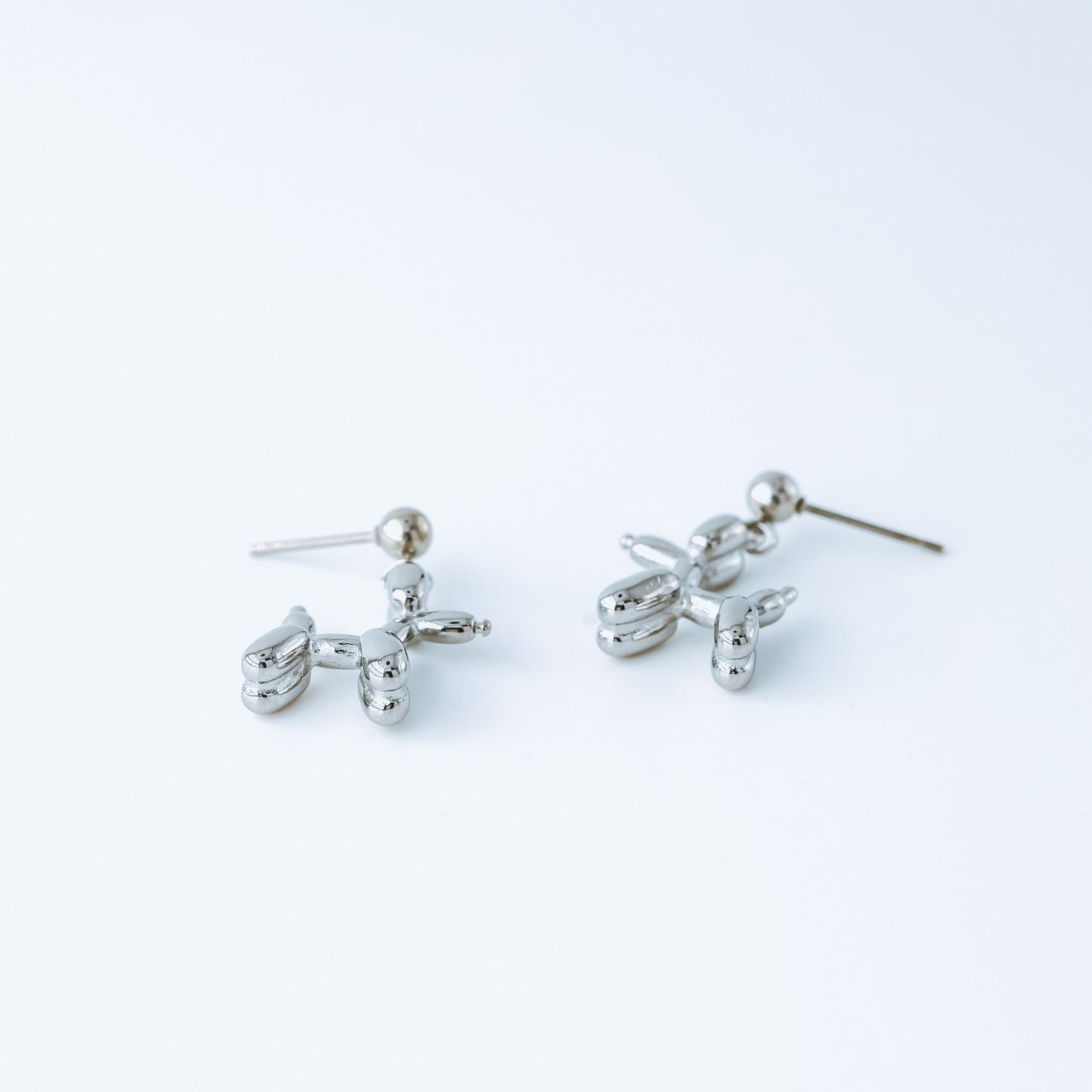Balloon Dog Studs • Pet Animal Jewelry • Poodle Earrings • Quirky Poodle Dog Earrings Gold, Silver • BYSDMJEWELS