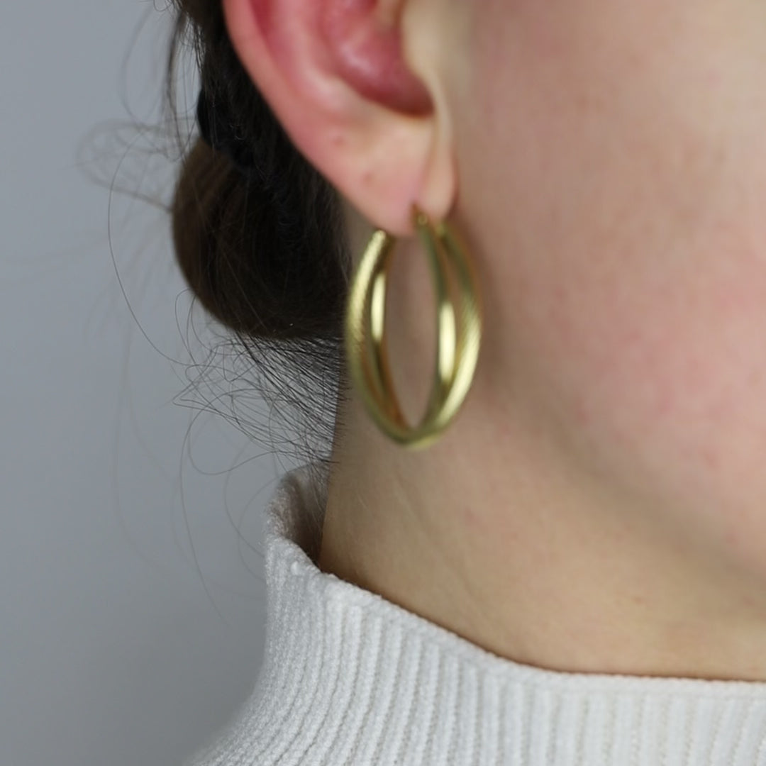 Gold Hoop Earrings • Large Big Hoop Earring • Circle Endless Huggie Hoop • Perfect Gift for Girlfriend • BYSDMJEWELS
