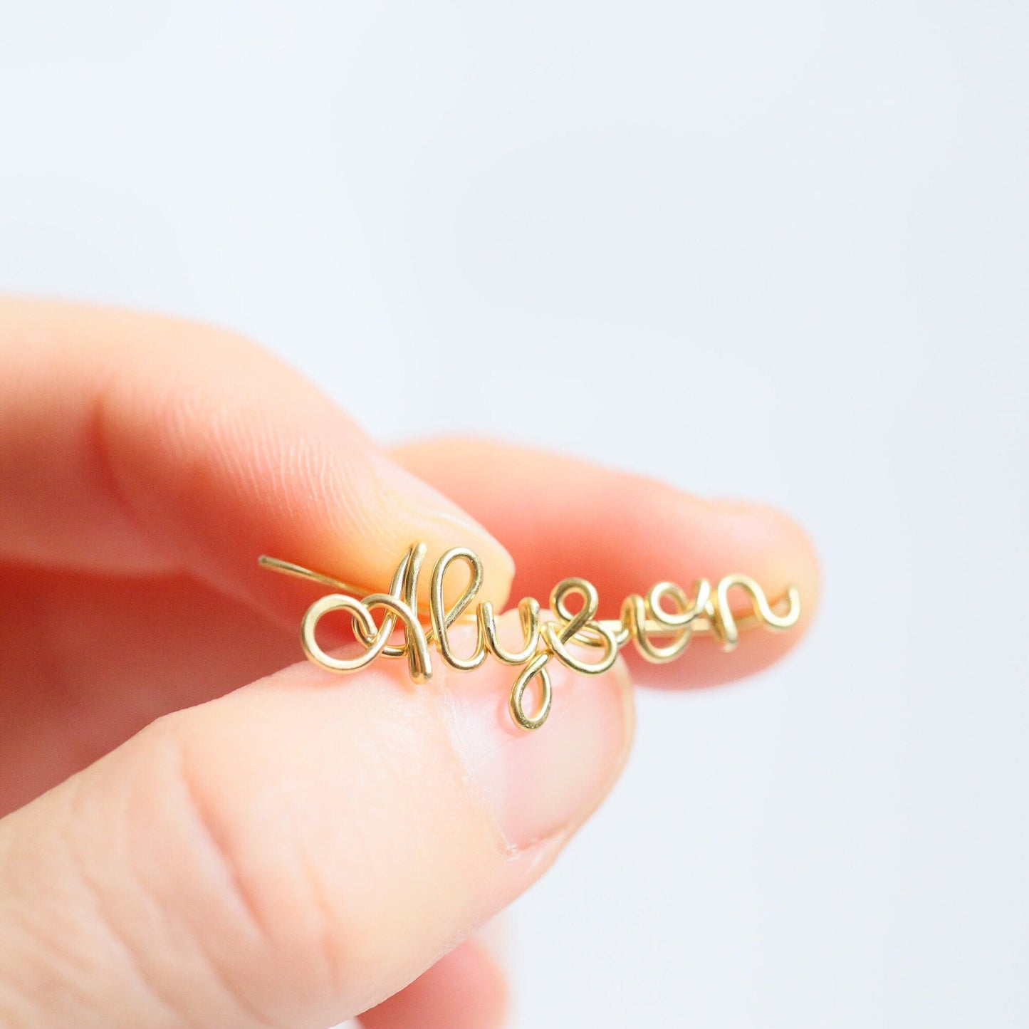 Custom Handwritten Name Ear Climber • Personalized Ear Climber Earrings • Name Ear Cuff • BYSDMJEWELS