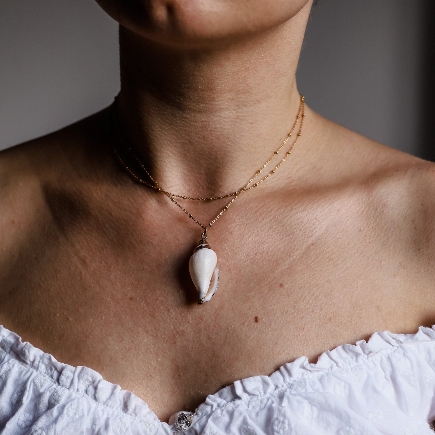 Real Conch Shell Necklace • Gold Natural Shell Necklace • Dainty Gold Necklace • Ocean Jewelry • Seashell Jewelry • Sea Shell Necklace
