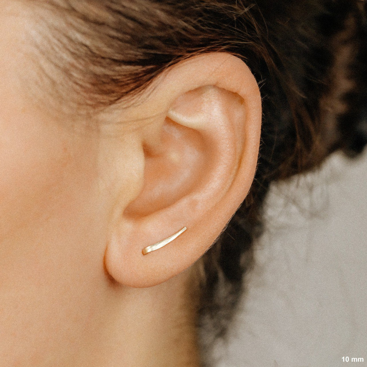 50 mm Dainty Long Ear Climbers, Ear Crawler, Gold Ear Cuff, Bar Ear Climber Silver Sweep Ear Pins Rose Gold Hammered Ear Climber Earrings