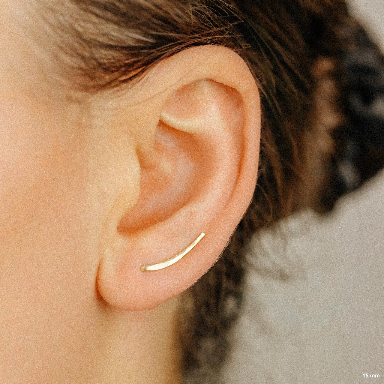 50 mm Dainty Long Ear Climbers, Ear Crawler, Gold Ear Cuff, Bar Ear Climber Silver Sweep Ear Pins Rose Gold Hammered Ear Climber Earrings