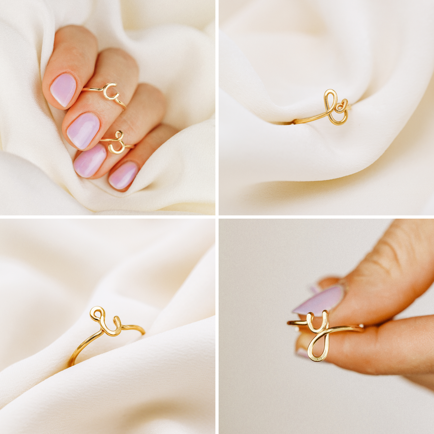 Lowercase Cursive Letter R Ring