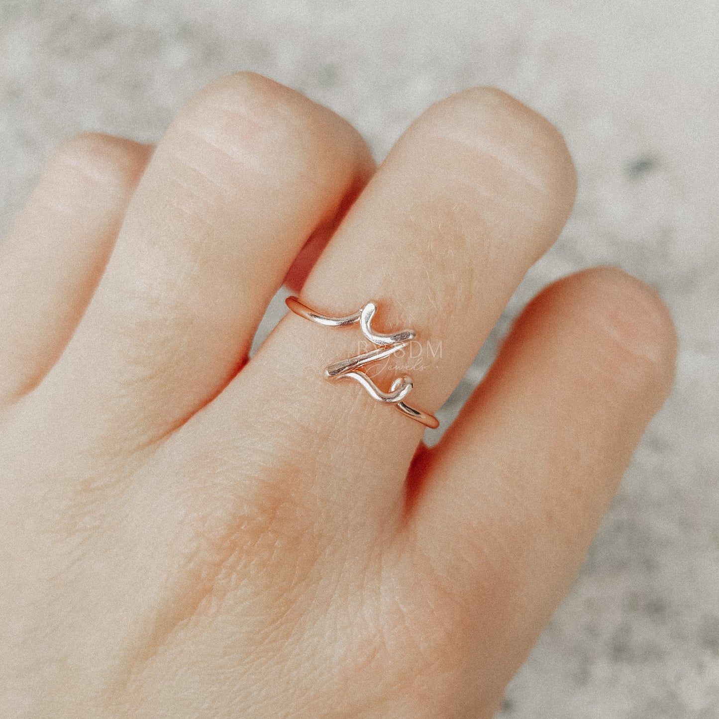 Initial Letter Z Ring • Personalized Wire Initial Ring • Wire Ring • Personalized Ring • Adjustable Ring • Wire Letters • BYSDMJEWELS