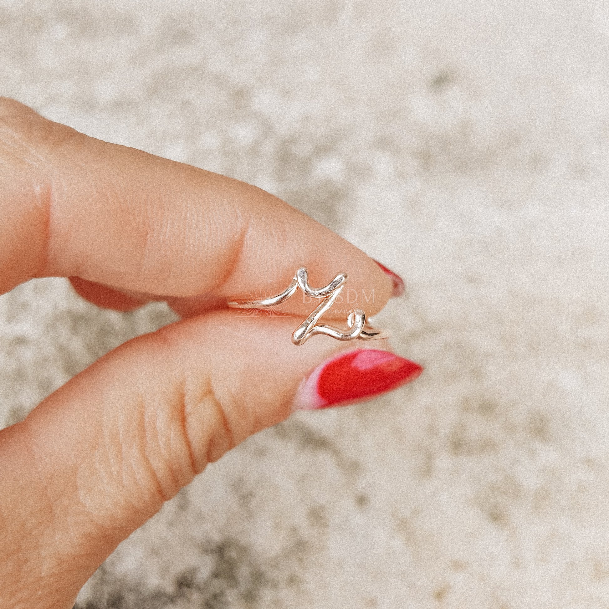 Initial Letter Z Ring • Personalized Wire Initial Ring • Wire Ring • Personalized Ring • Adjustable Ring • Wire Letters • BYSDMJEWELS