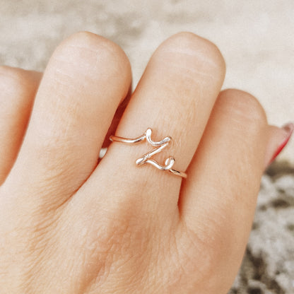 Initial Letter Z Ring • Personalized Wire Initial Ring • Wire Ring • Personalized Ring • Adjustable Ring • Wire Letters • BYSDMJEWELS