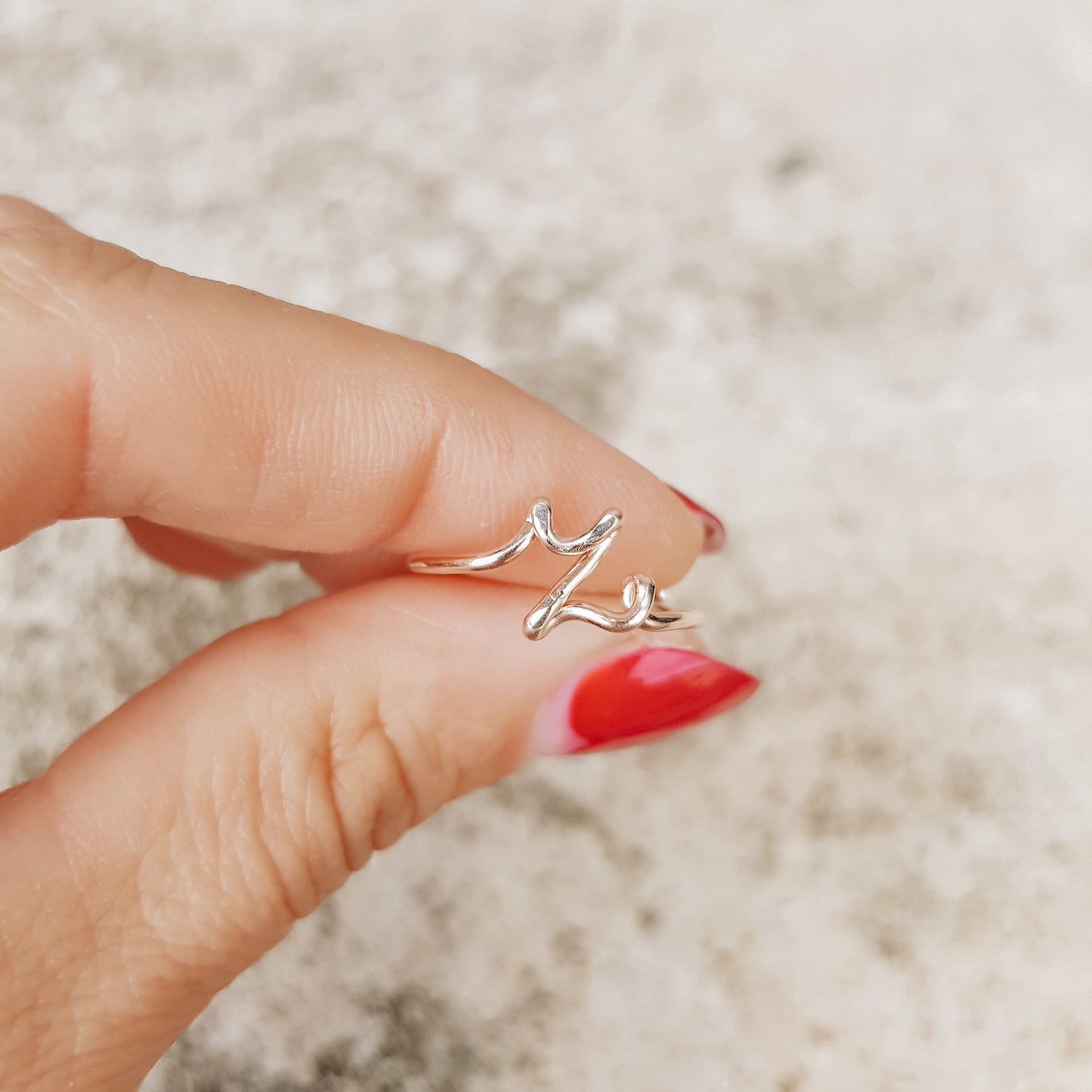 Lowercase Cursive Letter A Ring