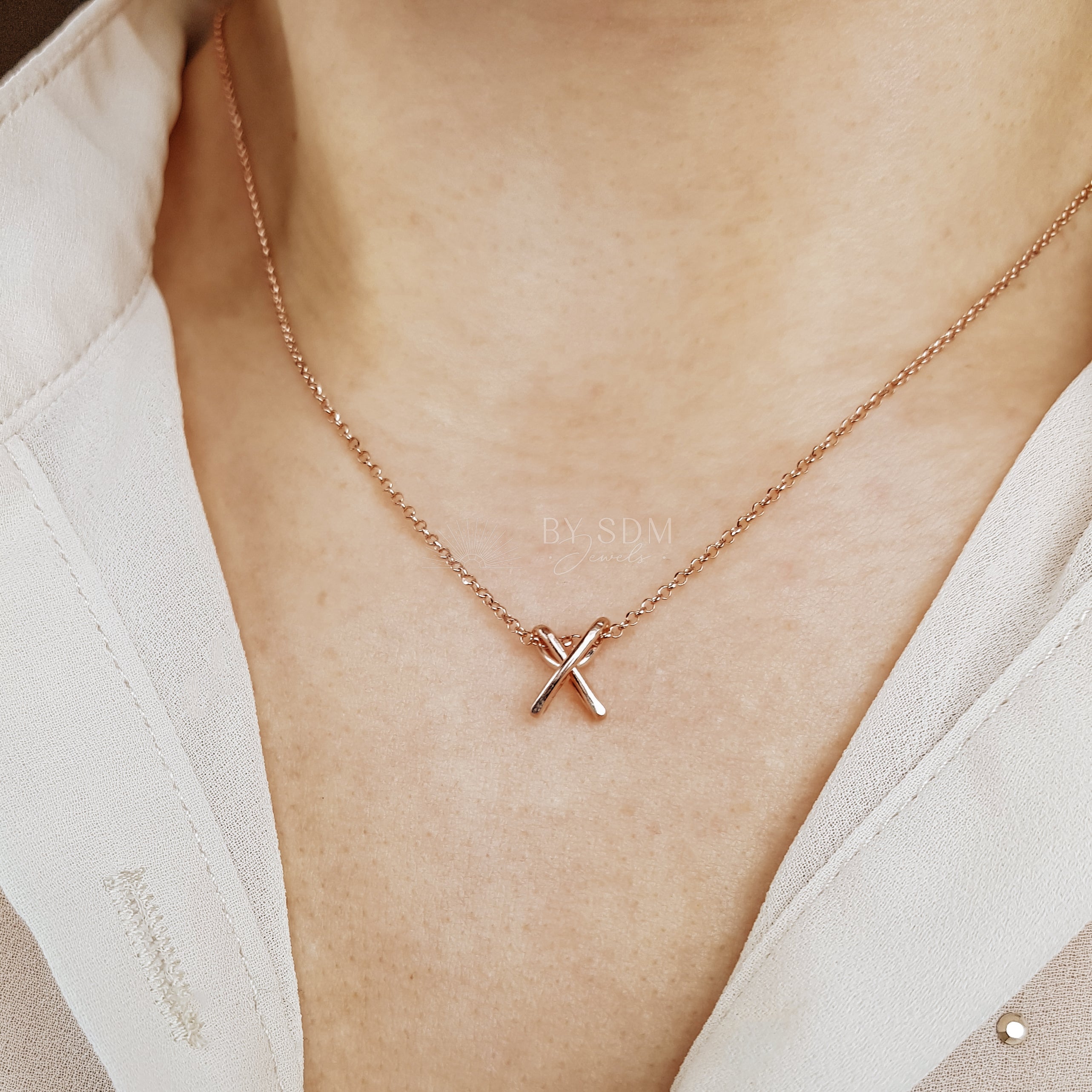 KIKICHIC | NYC | Initial Letter H Necklace Sterling Silver in 18k Gold,  Rose Gold and Silver