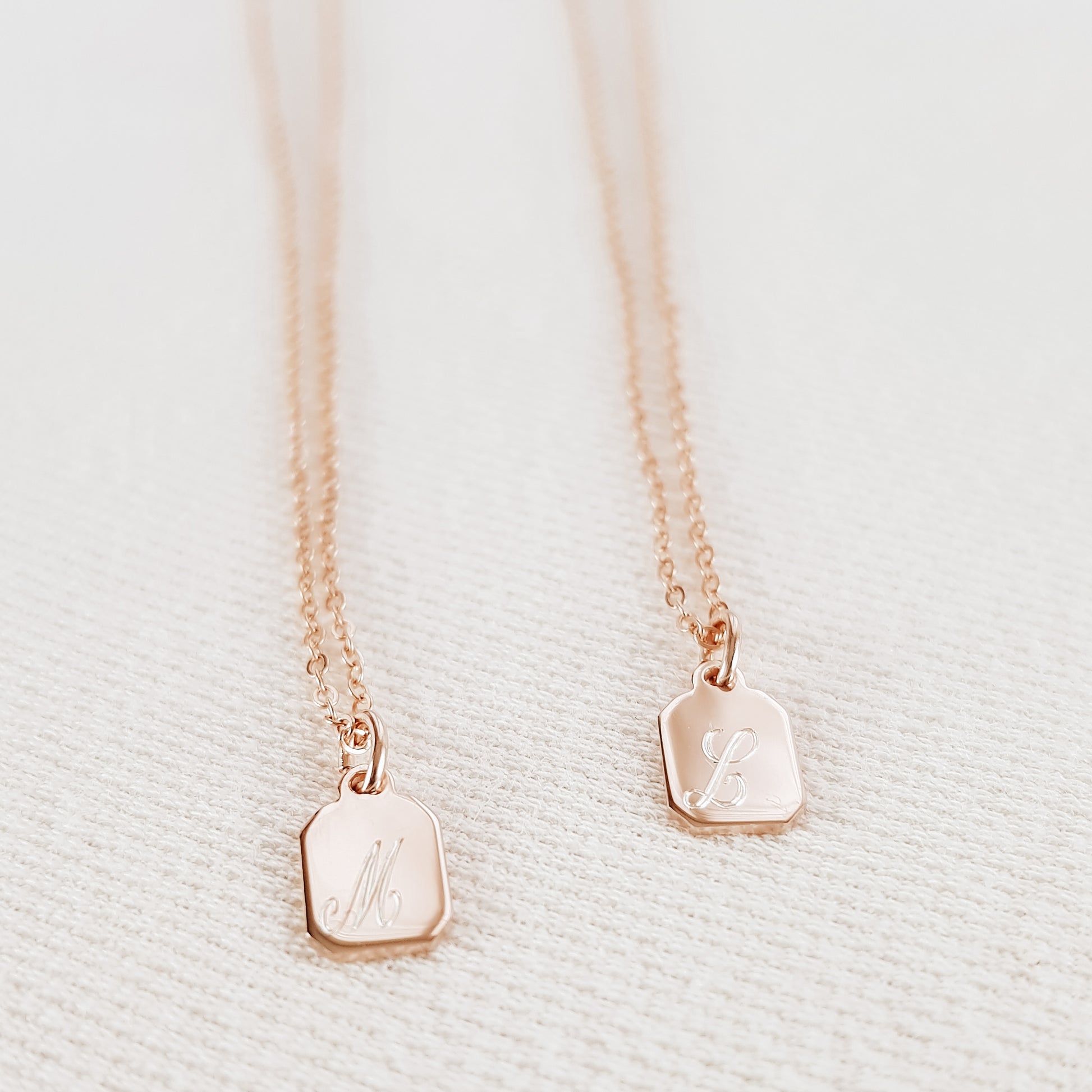 Sterling Silver Tiny Tag Name Necklace: Personalized Initial Charm