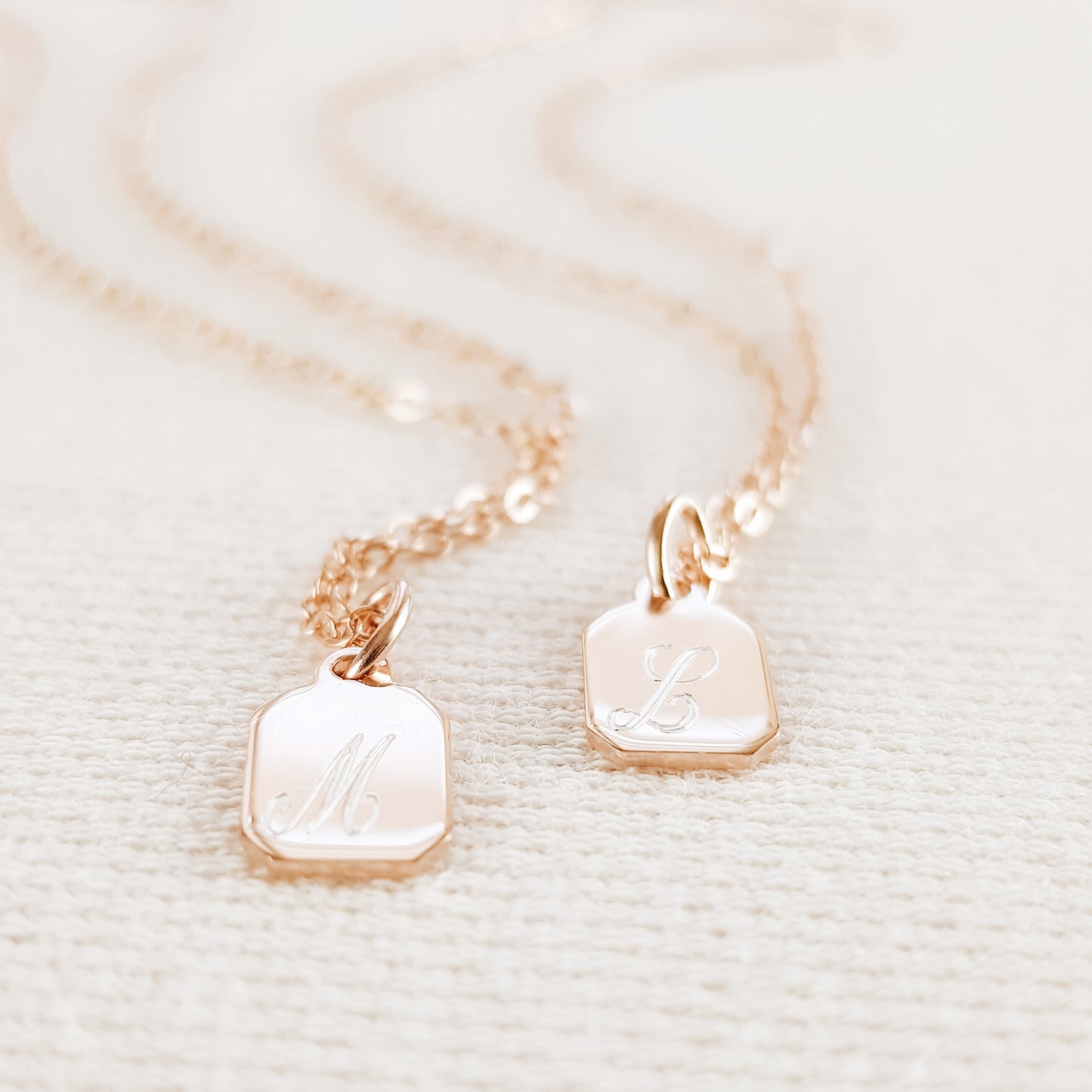 Sterling Silver Tiny Tag Name Necklace: Personalized Initial Charm