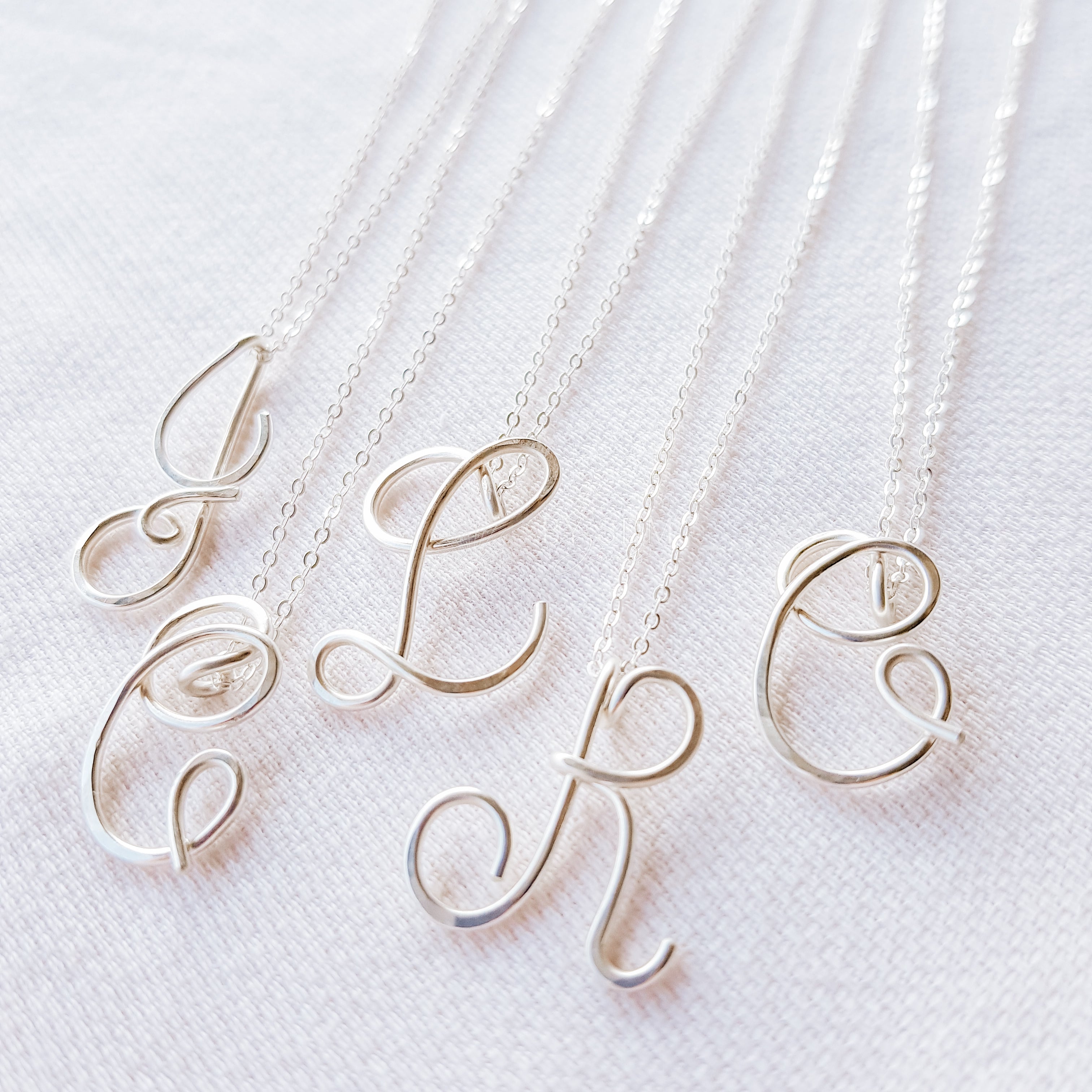 925 Sterling Silver Dainty Letter J Initial Name Monogram Chain Necklace
