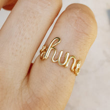 Load image into Gallery viewer, Name Ring • Name Ring in Sterling Silver, Gold and Rose Gold • Personalized Gift For Mom • Best Friend Gift • BYSDMJEWELS
