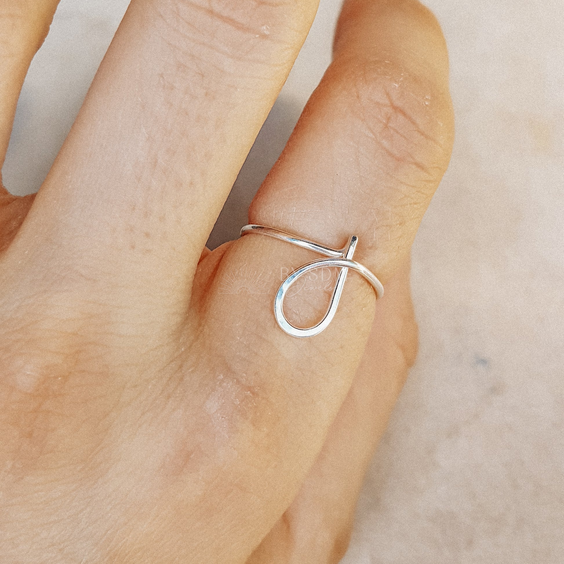 Dainty Initial Ring • J Letter Ring • Personalized Initial Ring • Initial Name Ring • Adjustable Ring • Bridesmaid Gift • BYSDMJEWELS