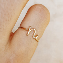 Load image into Gallery viewer, Custom Initial Name Ring • Gold Letter N Ring • Personalized Initial Ring • Initial Name Ring • Adjustable Initial Ring • BYSDMJEWELS
