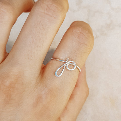 Dainty Initial P Ring • P Ring • Personalized Initial Ring • Initial Name Ring • Adjustable Initial Ring • Bridesmaid Gift • BYSDMJEWELS