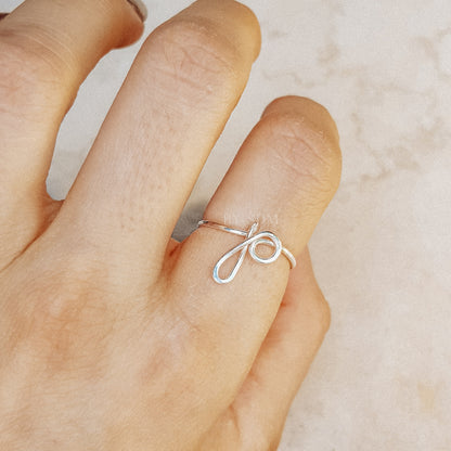 Dainty Initial P Ring • P Ring • Personalized Initial Ring • Initial Name Ring • Adjustable Initial Ring • Bridesmaid Gift • BYSDMJEWELS