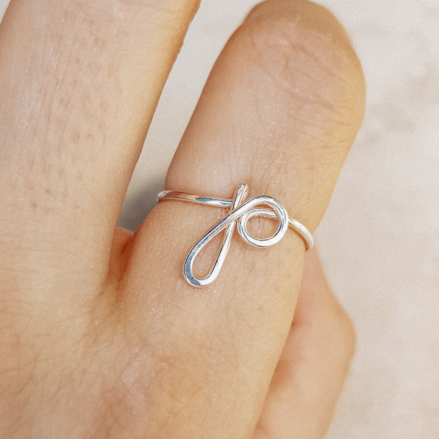Dainty Initial P Ring • P Ring • Personalized Initial Ring • Initial Name Ring • Adjustable Initial Ring • Bridesmaid Gift • BYSDMJEWELS