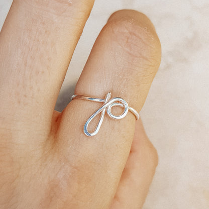 Dainty Initial P Ring • P Ring • Personalized Initial Ring • Initial Name Ring • Adjustable Initial Ring • Bridesmaid Gift • BYSDMJEWELS