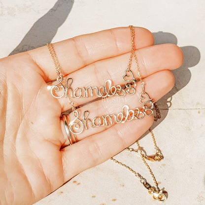 Cursive Name Necklace • Gift for Preteen Girls • Birthday Girl Wirewrapped Jewelry • BYSDMJEWELS