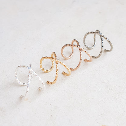 Diamond Cut Criss Cross Ear Cuff