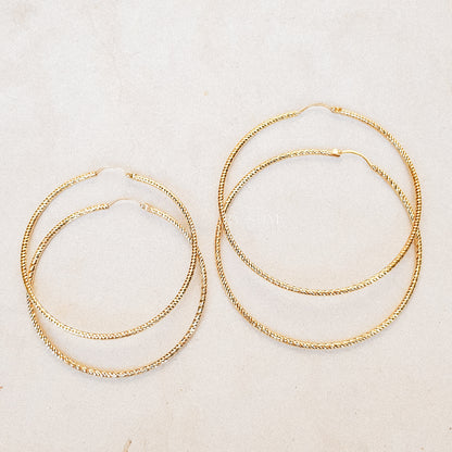 Thin Gold Hoop Earrings Large Hoop Earrings Diamond Cut Dainty Hoop Earrings Textured Hoops Minimalist Hoop Earrings Minimal Hoop Earrings