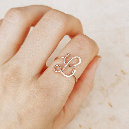 Dainty Initial Ring • Custom Letter Ring in Sterling Silver, Gold & Rose Gold • Uppercase Initial Ring • Bridesmaids Gifts • BYSDMJEWELS