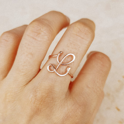 Dainty Initial Ring • Custom Letter Ring in Sterling Silver, Gold & Rose Gold • Uppercase Initial Ring • Bridesmaids Gifts • BYSDMJEWELS