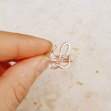 Load image into Gallery viewer, Dainty Initial Ring • Custom Letter Ring in Sterling Silver, Gold &amp; Rose Gold • Uppercase Initial Ring • Bridesmaids Gifts • BYSDMJEWELS
