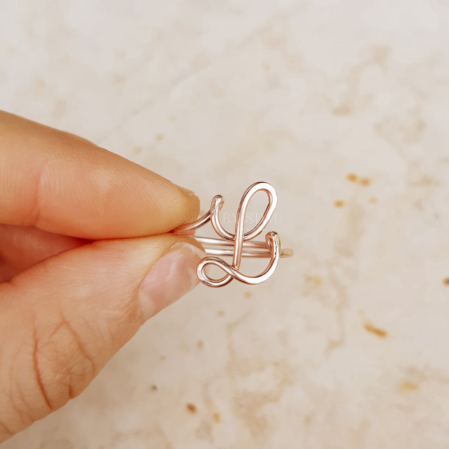 Dainty Initial Ring • Custom Letter Ring in Sterling Silver, Gold & Rose Gold • Uppercase Initial Ring • Bridesmaids Gifts • BYSDMJEWELS