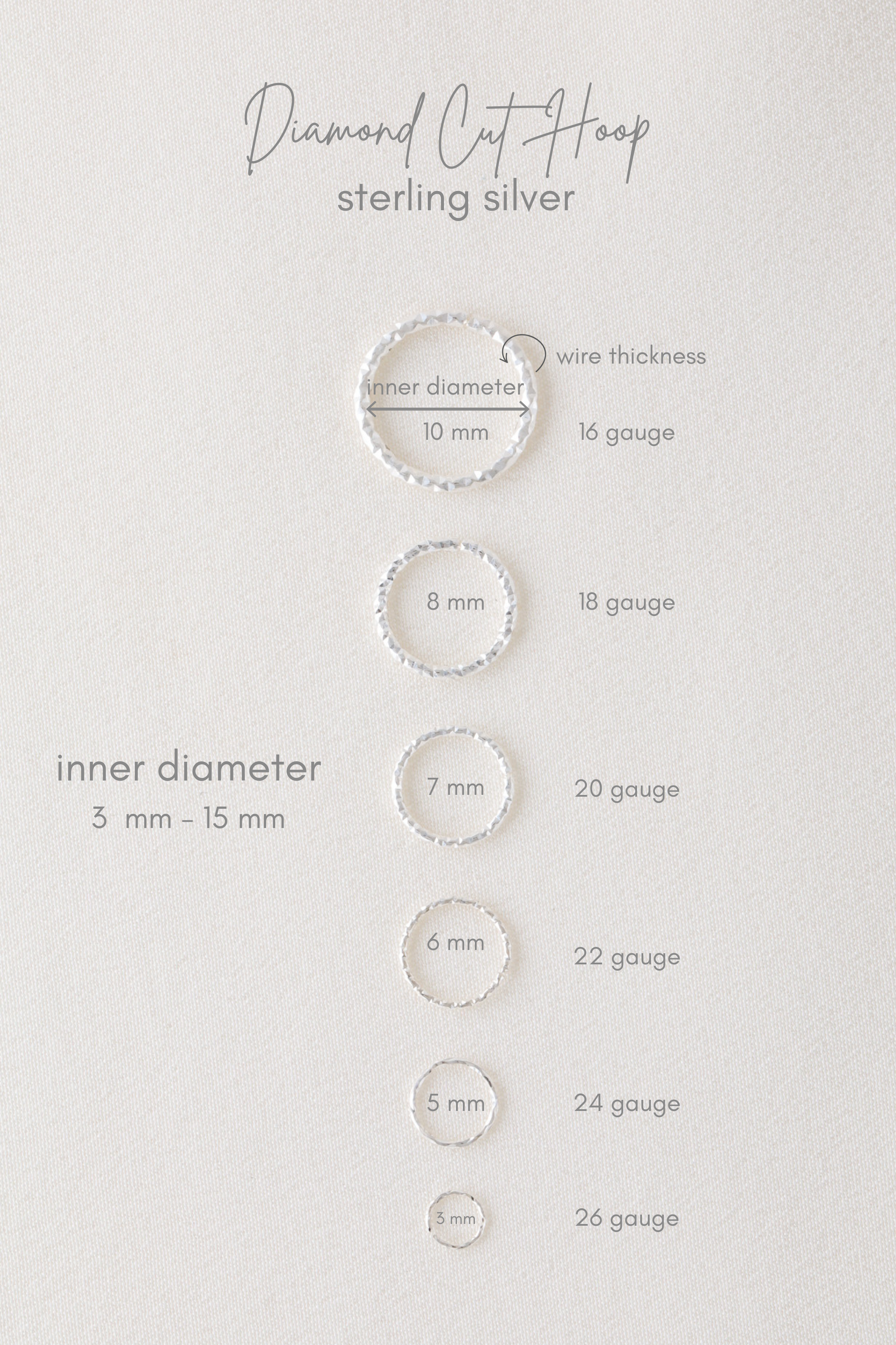 Diamond Cut Helix Hoop - Tiny Cartilage Earring - Endless Ring Hoops