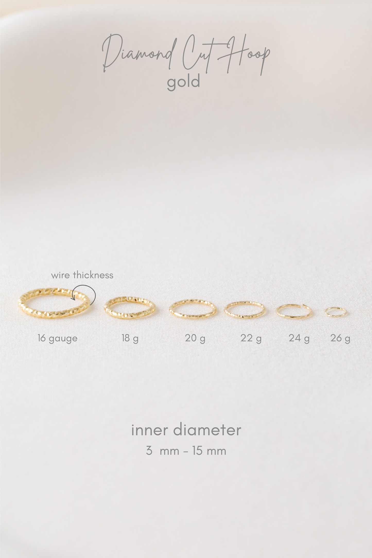 Diamond Cut Helix Hoop - Tiny Cartilage Earring - Endless Ring Hoops