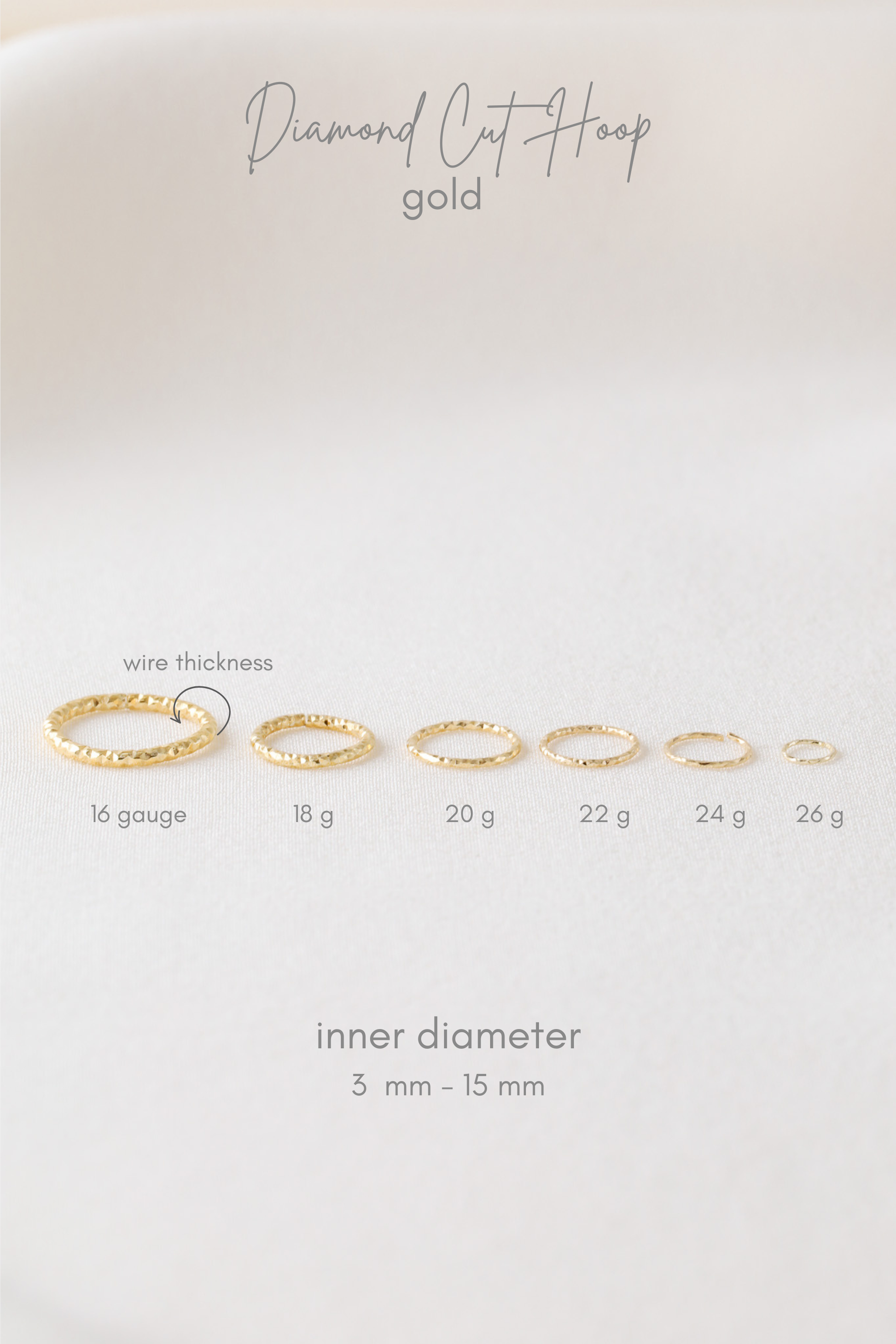 Diamond Cut Helix Hoop - Tiny Cartilage Earring - Endless Ring Hoops