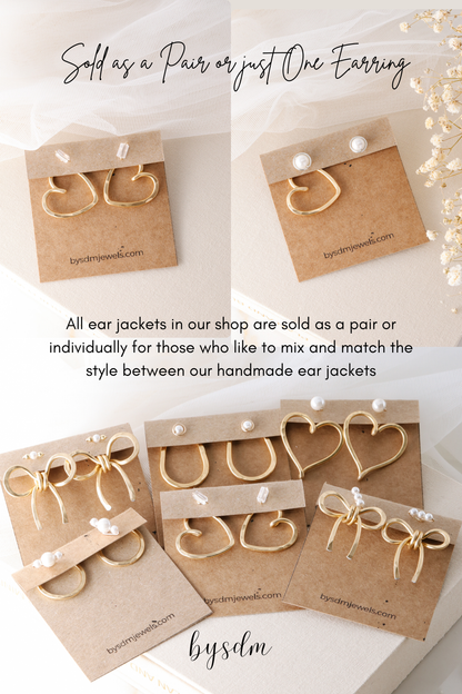 Heart Earring Jackets • Handmade Mix & Match Jewelry • Minimalist Earrings • BySDM Jewels