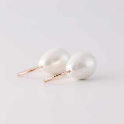 Ceramic Pearl Earrings • Drop Pearl Earrings • Gold Filled • Fashion Everyday Jewellery • Teardrop Dangle Earrings • BYSDMJEWELS