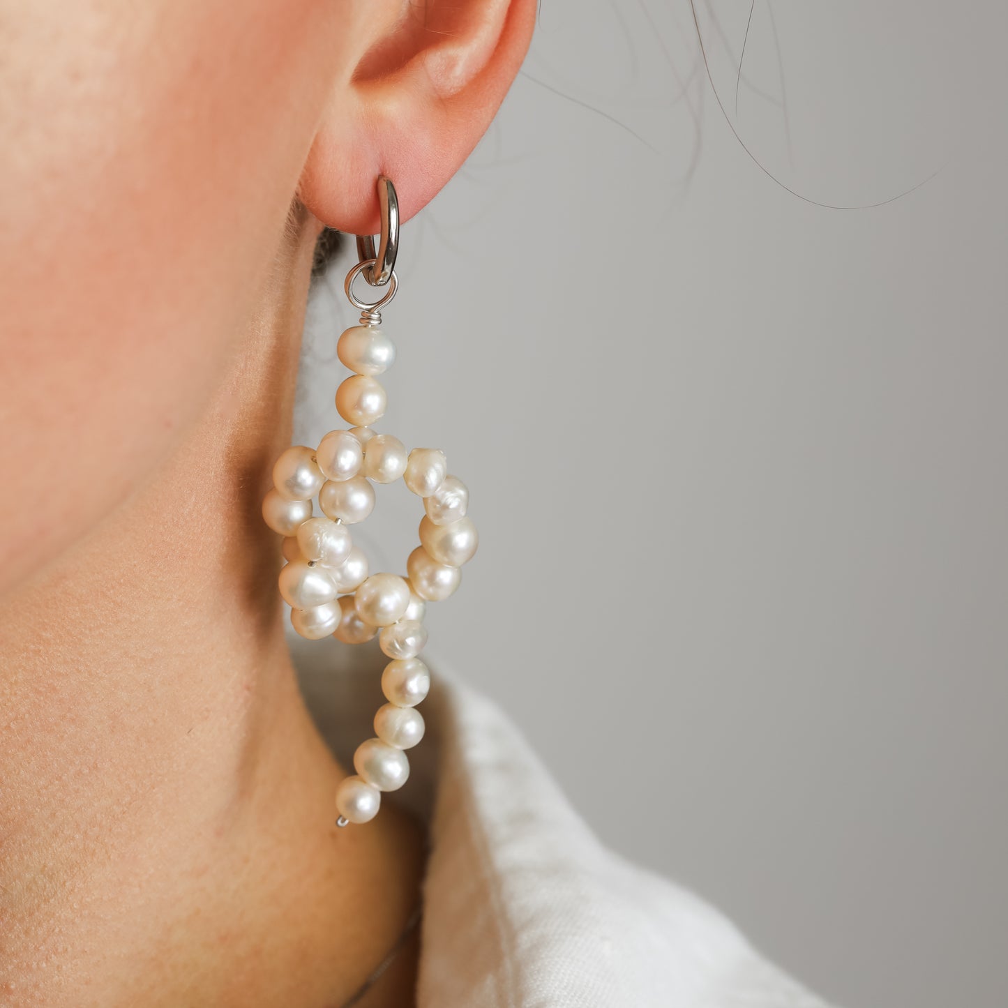 Knot Pearl Earrings • Tie the Knot Gift • Bridesmaid Jewelry • Pearl Hoop Earrings • Bridal Jewelry • Bridesmaid Proposal Gift • BYSDMJEWELS