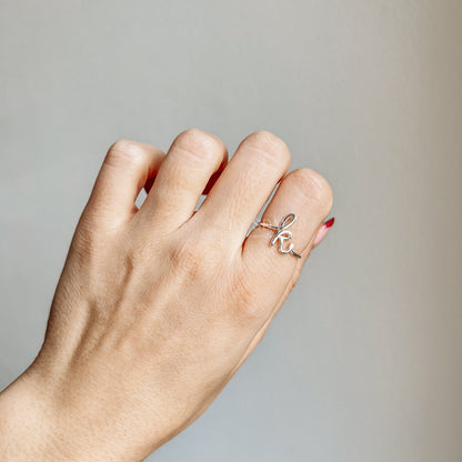 Dainty Initial Ring • Gold Letter Ring • Personalized Initial Ring • Initial Name Ring • Adjustable Initial Ring • BYSDMJEWELS