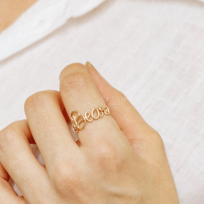 Name Ring • Name Ring in Sterling Silver, Gold and Rose Gold • Personalized Gift For Mom • Best Friend Gift • BYSDMJEWELS