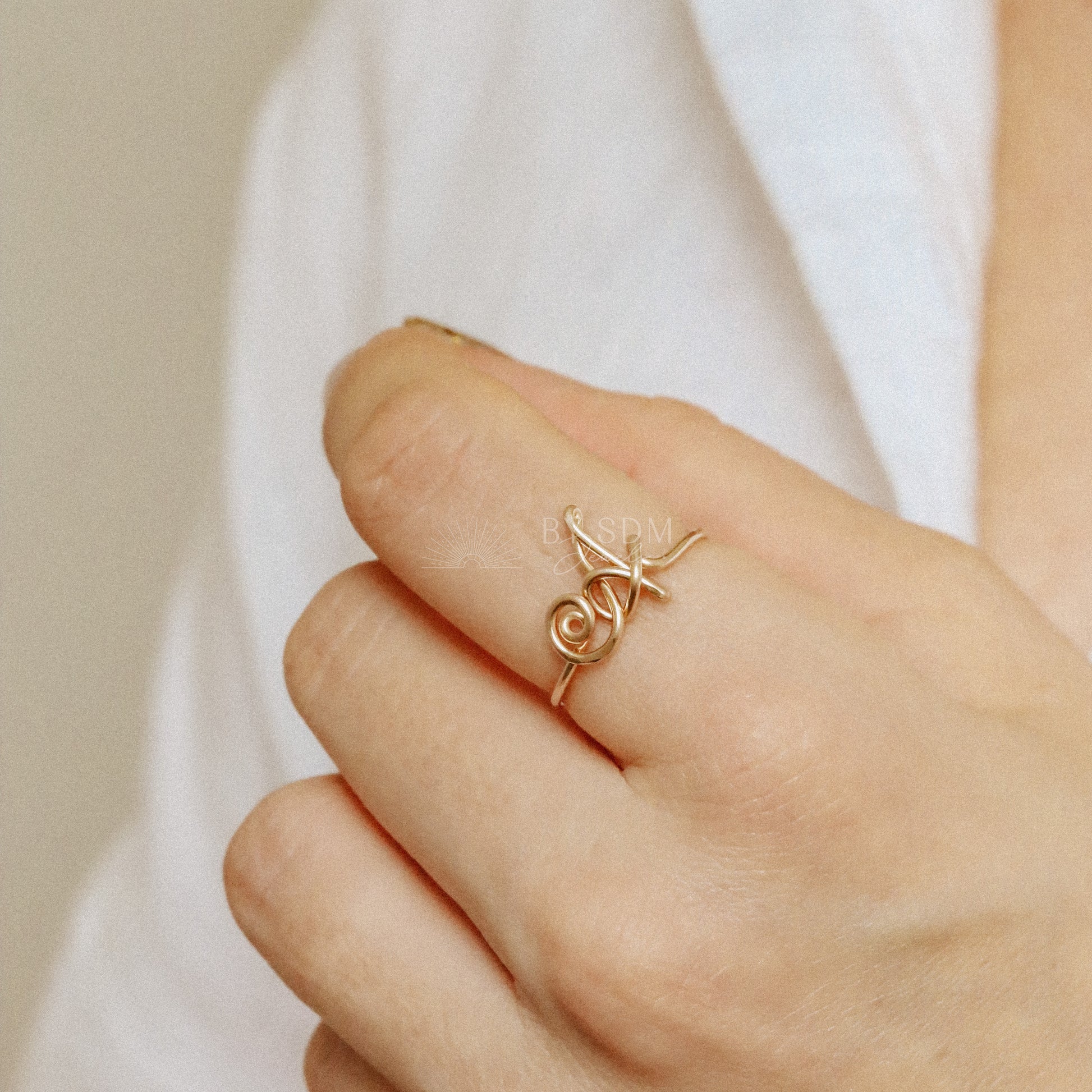 Dainty Initial Ring • Custom Letter Ring in Sterling Silver, Gold & Rose Gold • Uppercase Initial Ring • Bridesmaids Gifts • BYSDMJEWELS