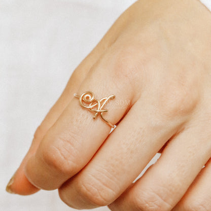 Dainty Initial Ring • Custom Letter Ring in Sterling Silver, Gold & Rose Gold • Uppercase Initial Ring • Bridesmaids Gifts • BYSDMJEWELS