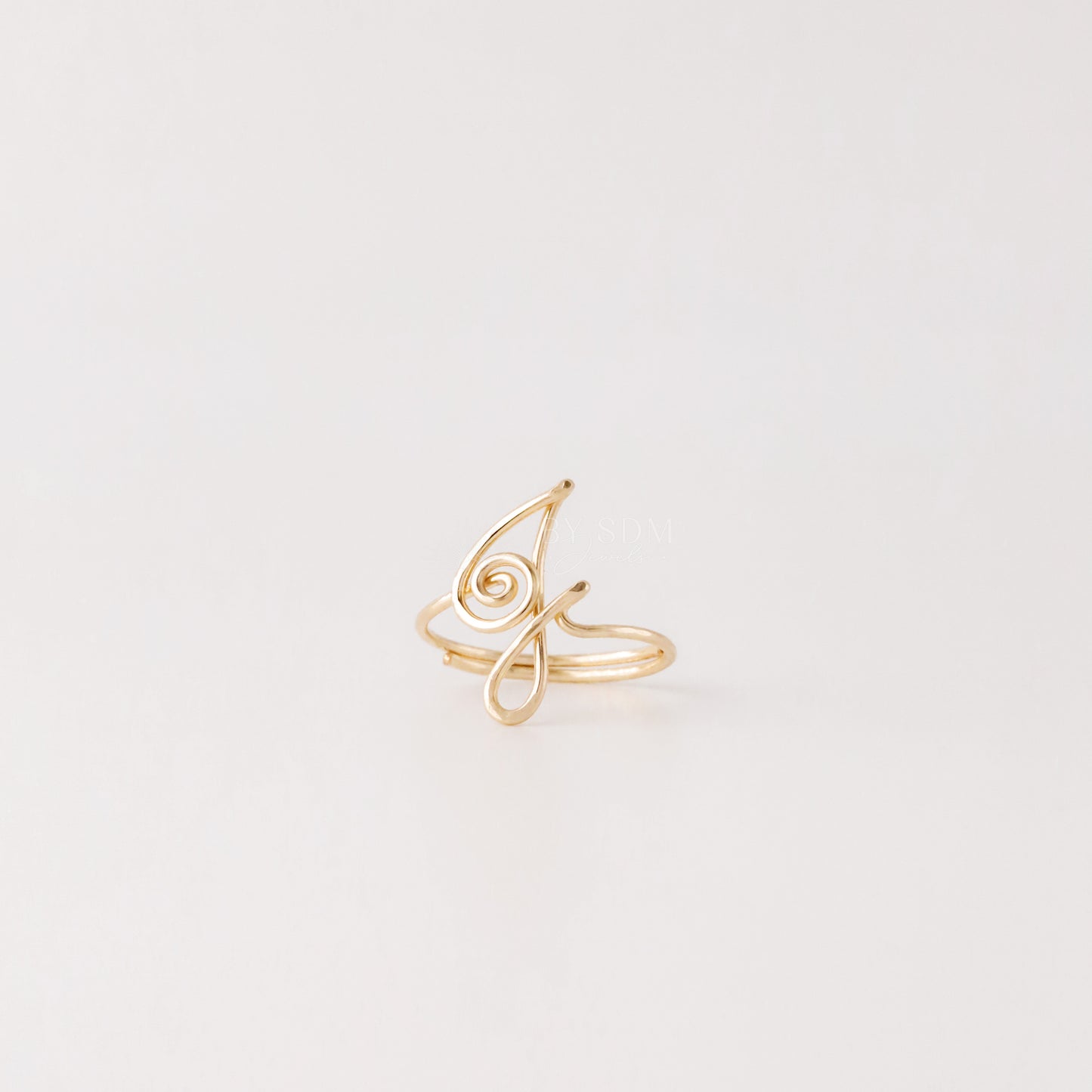 Dainty Initial J Ring • Custom Letter Ring in Sterling Silver, Gold & Rose Gold • Uppercase Initial Ring • Bridesmaids Gifts • BYSDMJEWELS